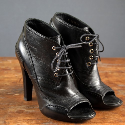 Chanel schnürstiefelette peep - schnürstiefelette,