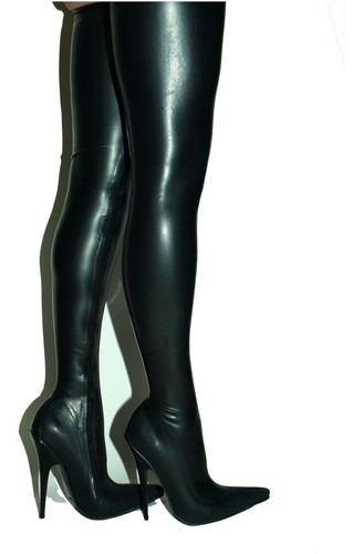Crotch latexstiefel schwarz - latexstiefel,
