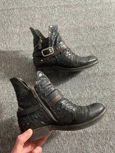 Rock stiefeletten leder - rock,
