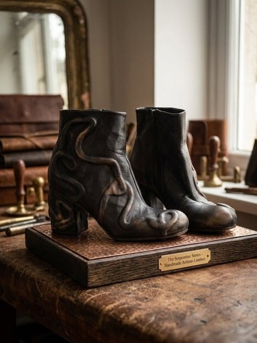 Designer leder stiefeletten - designer,